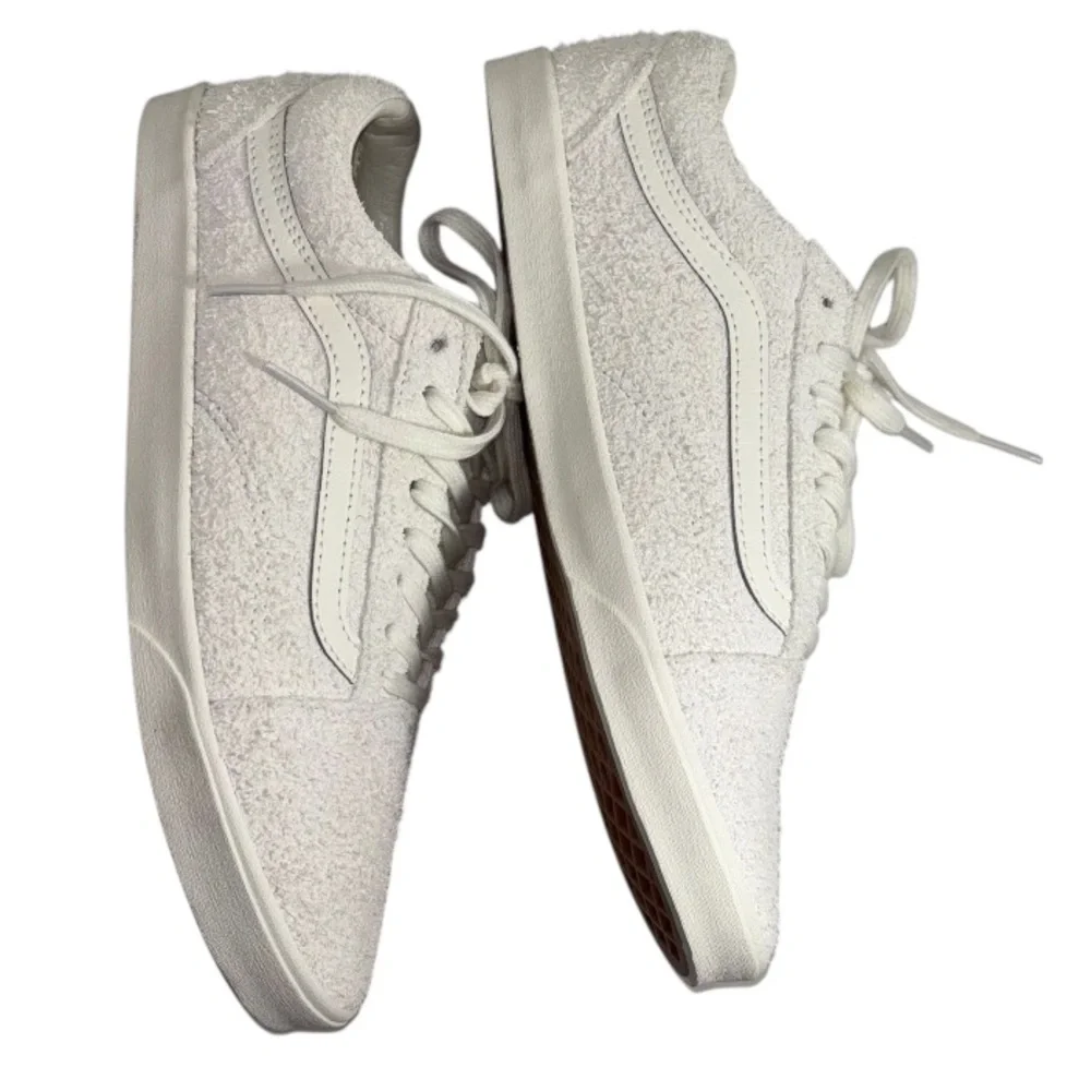 Vans Sneakers Textured Suede Low Top White Limited Edition Lace Up Men’s Size 7